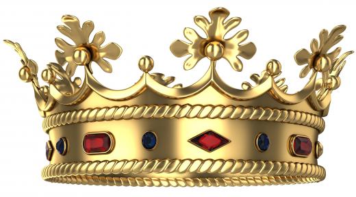 A prop master may provide a crown for a theater production involving kingly characters.