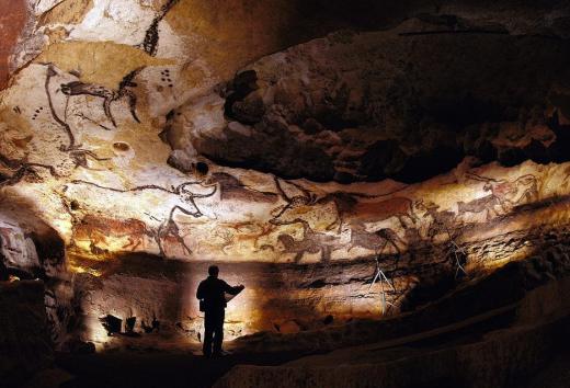 The cave paintings at Lascaux, France are popular with tourists who are interested in prehistory.