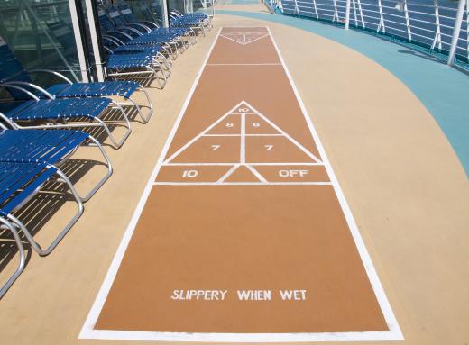 Shuffleboard is one of many recreational activities offered on nudist cruises.
