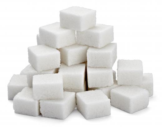 Sugar cubes are used to sweeten tea.