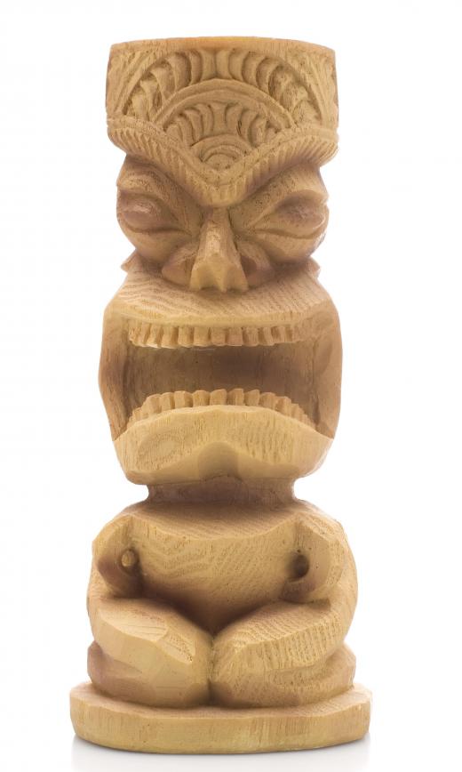 Tiki carvings are a common decoration at tiki bars.