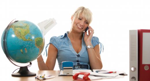 A travel agent makes travel arrangements for clients.